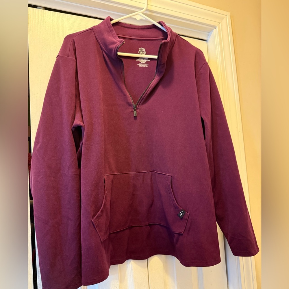 Torrid Size 1 Happy Camper Purple Quarter-Zip Pullover